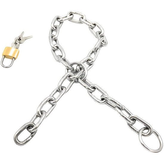 THORN GARDEN™ BDSM Stainless Steel Chain Lock Handcuffs free shipping
