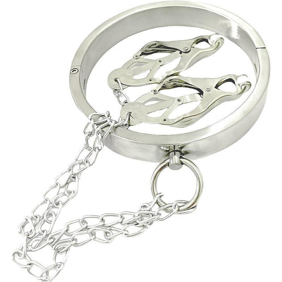 THORN GARDEN™ 1.2kg 4cm high Stainless steel collar nipple clamp set and free shipping