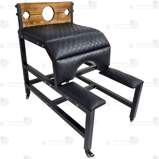 Premium Handcrafted Leather Spanking Bench with pillory