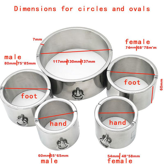 THORN GARDEN™ 4600g 60mm high bdsm Stainless Steel Shackles Restraint Set and free shipping