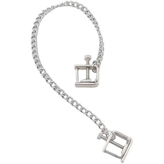 THORN GARDEN™ BDSM Stainless Steel Nipple Clamps with Chain Connecting