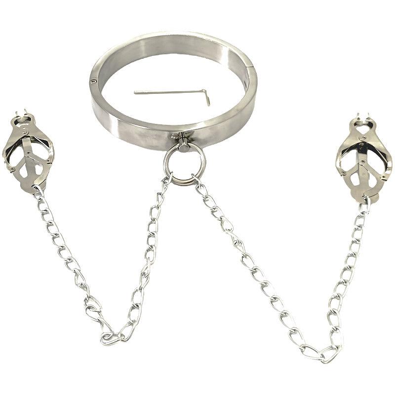 THORN GARDEN™ 1.2kg 4cm high Stainless steel collar nipple clamp set and free shipping