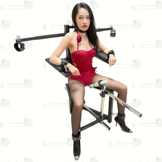 Multi-Function Bondage Armchair - leather cuffs TG8870