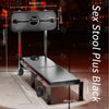 Product dimension diagram of the THORN GARDEN Folding BDSM Bondage Bench - TGXADPLUS highlighting overall length 166 cm (65 in), width 48 cm (18 in), height 103 cm (40 in), bench surface height 28 cm (11 in), and pillory board 80 × 30 cm (31 × 12 in)
