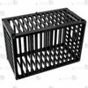 High-angle overview of the THORN GARDEN Heavy Duty BDSM Bondage Cage - TGQL highlighting the heavy-duty all-metal steel construction, matte black finish, and closely spaced bar design