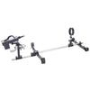 Studio product machine overview view of the THORN GARDEN 3G Bondage Stockade with metalcuffs showcasing the heavy-duty restraint frame equipped with an electric sex machine against a clean white background